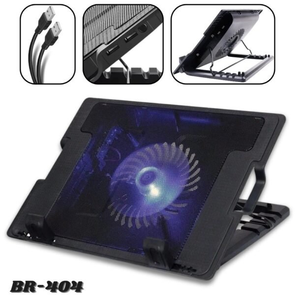 Base Refrigerante Para Portatil Br-404 4 Niveles 1 Ventilador