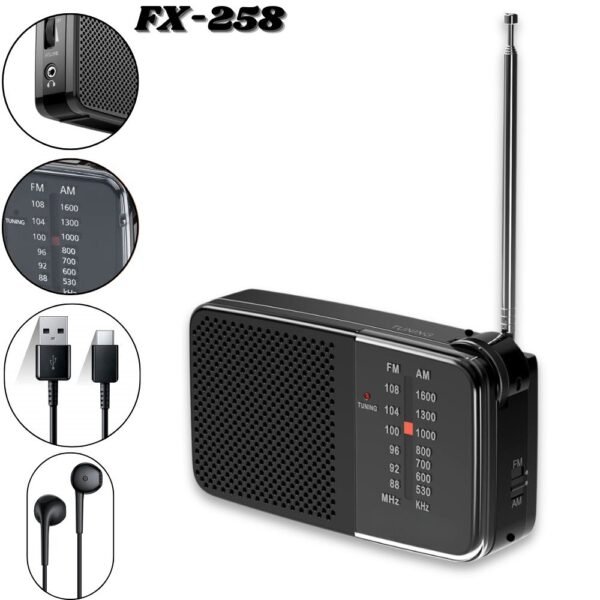 Radio Parlante Transistor 2 Bandas Am / Fm Recargable Fx-258