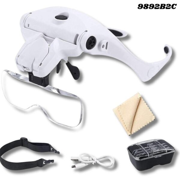 Gafas Lupa con Luz Led Recargable Usb Lentes De Aumento Vision Lupa