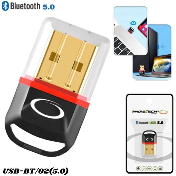 Adaptador Receptor Bluetooth Usb Inalambrico 5.0 Para Computador