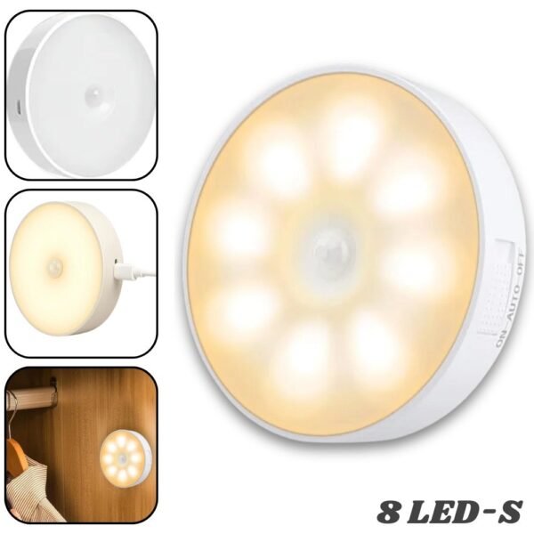 Lampara Luz Led Portatil Inalambrica Adhesiva Recargable Con Sensor