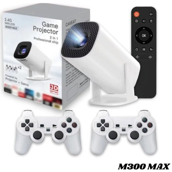 Proyector De Pantalla Android Tv Con Consola De Videojuegos Retro Ultra Incorporados M300 Max
