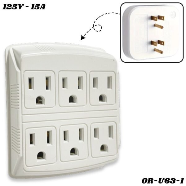 Clavija Multitoma Extensor Tomacorriente 6 Salidas Con Polo A Tierra