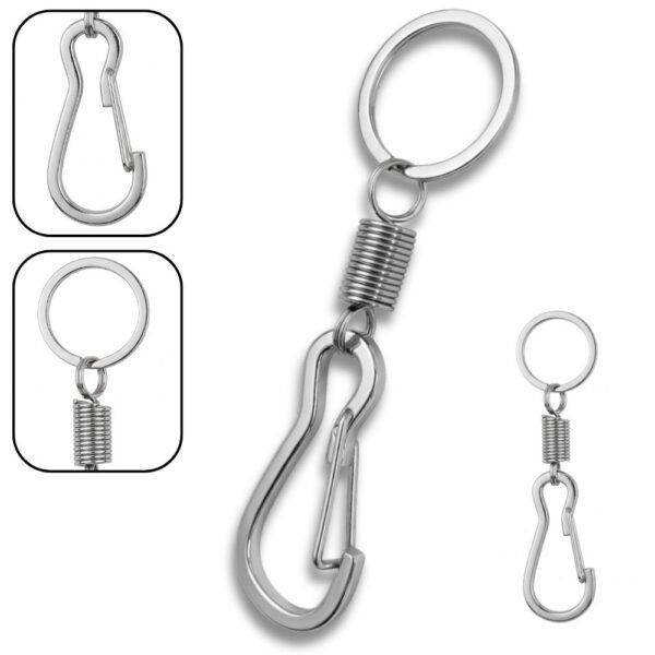 Llavero Gancho Mosqueton Plateado