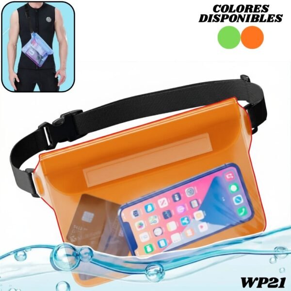 Protector De Agua Bolsa Funda Riñonera Acuatica Para Celular Sumergible En Agua Wp21
