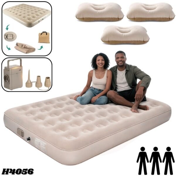 Colchon Inflable Con Bomba Integrada Con Almohadas Colchoneta Para Acampar H4056