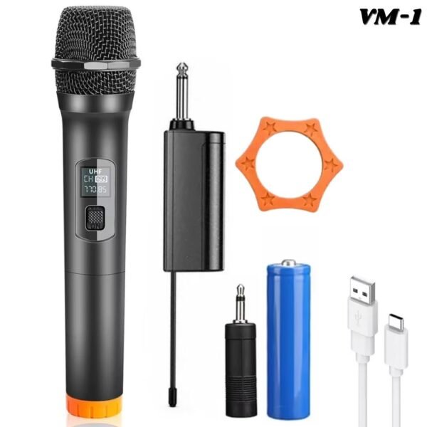 Microfono Karaoke Inalambrico Receptor Universal Recargable Vm-1