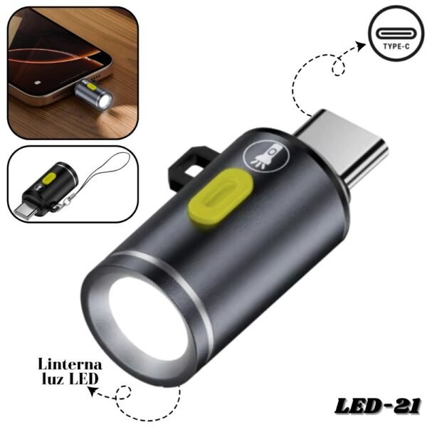 Mini Linterna LED Con Conector USB Tipo C LED-21