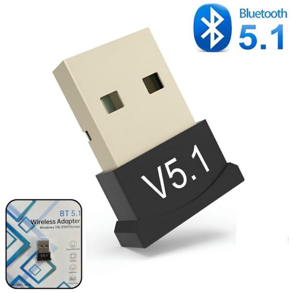 Adaptador Receptor Bluetooth Usb Inalambrico 5.1 Para Computador