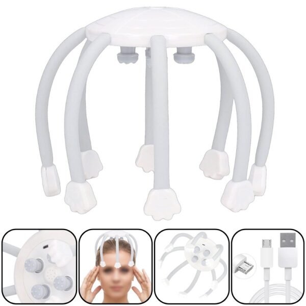 Masajeador de cabeza inalambrico portatil con vibracion Recargable