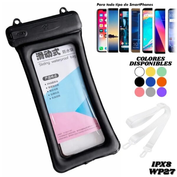 Protector De Agua Bolsa Funda Acuatica Para Celular Sumergible En Agua Wp27
