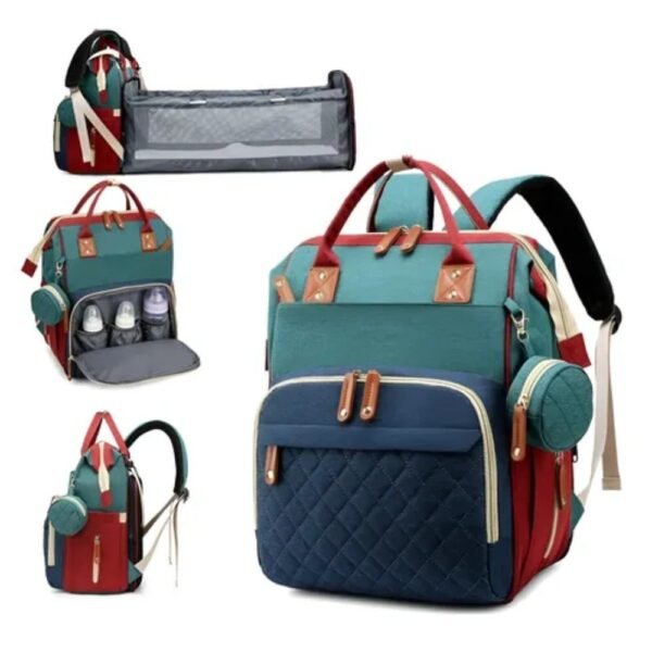 Bolso Morral Pañalera Con Cambiador Portatil Mochila 3 En 1