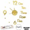 Reloj De Pared Analogo 3D Sin Marco Con Pegatinas ZH 1738 Dorado