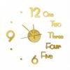 Reloj De Pared Analogo 3D Sin Marco Con Pegatinas ZH 1738 Dorado