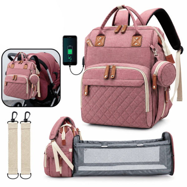 Bolso Morral Pañalera Con Cambiador Portatil Mochila 3 En 1