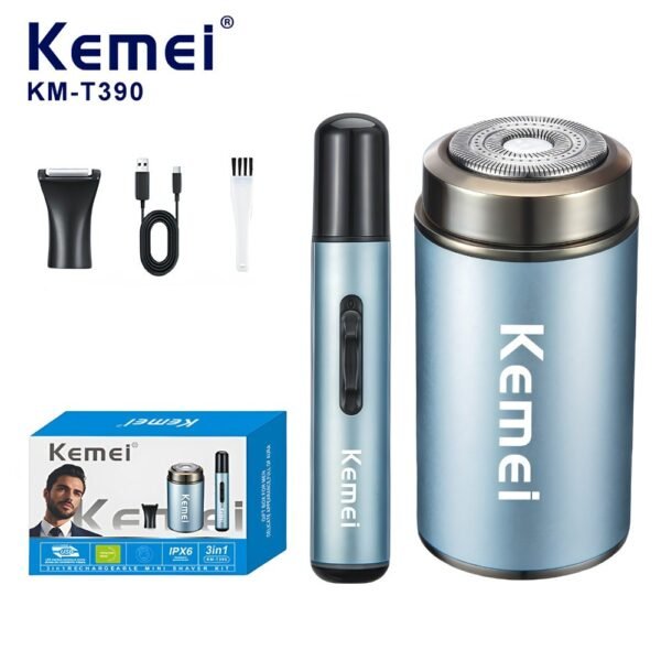 Combo Rasurador Depilador Nasal 3 en 1 Kemei Original KM-T390