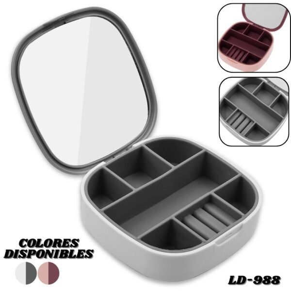 Mini Joyero De Lujo Organizador De Joyas Con Espejo