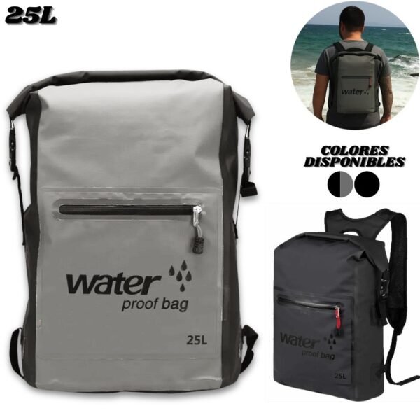 Bolso Morral Mochila Impermeable Sumergible 25 Litros