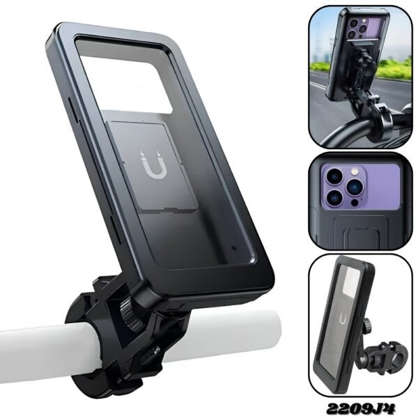 Holder Soporte Estuche Porta Celular Para Moto Manubrio Base Ajustable