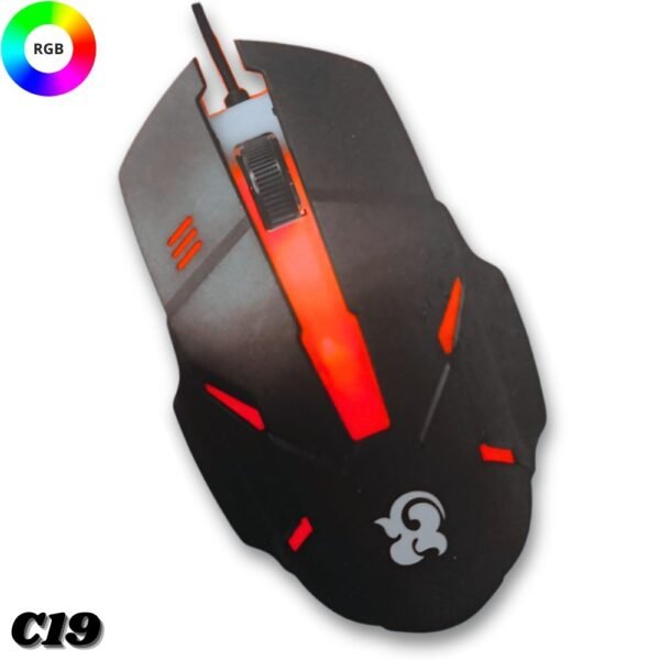 Mouse Alambrico Gamer Usb C19 Con Iluminacion Rgb Cable Usb