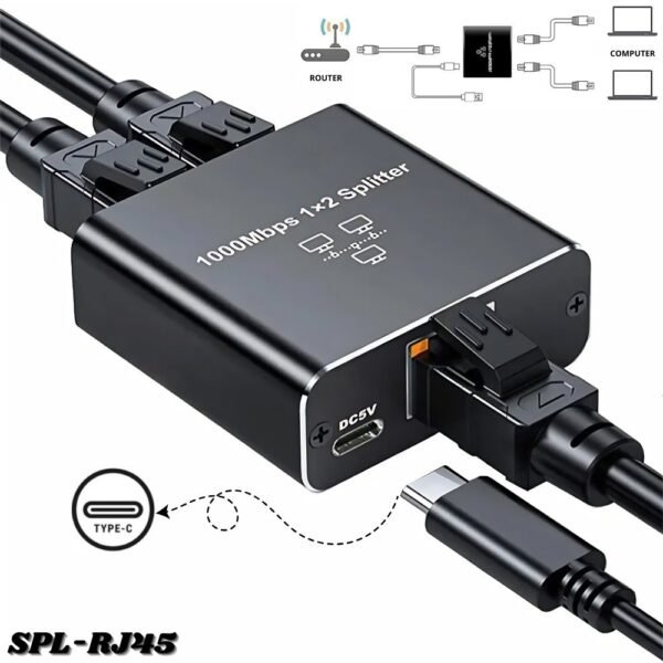 Adaptador Duplicador de Red RJ45 Splitter Para Cable Lan 1X2