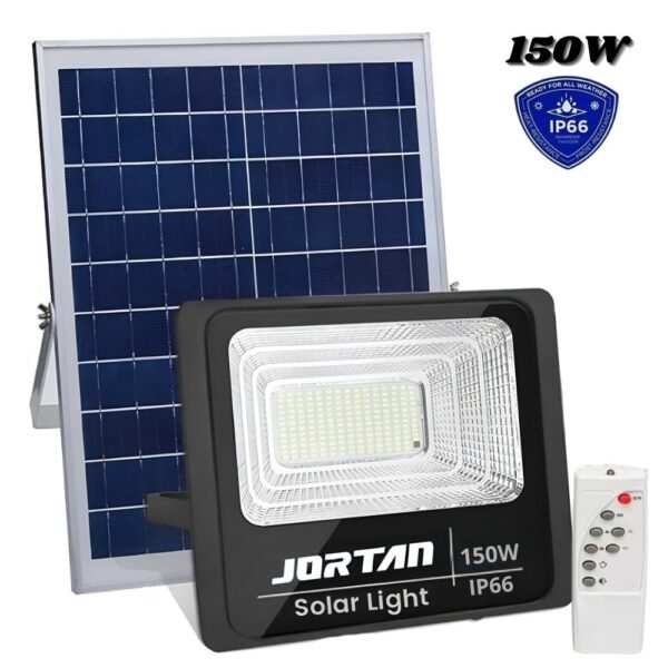 Lampara Solar Reflector Con Panel Solar Para Exterior 150w