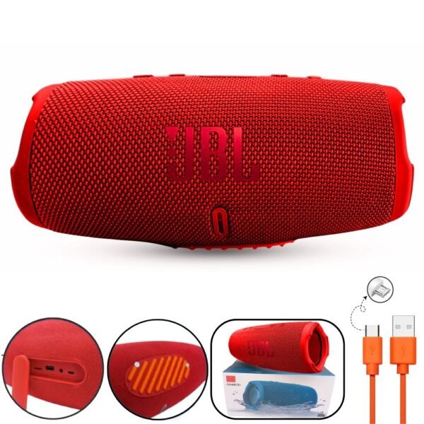 Parlante Bocina Jbl Charge 5 Generico Bluetooth Recargable Rojo