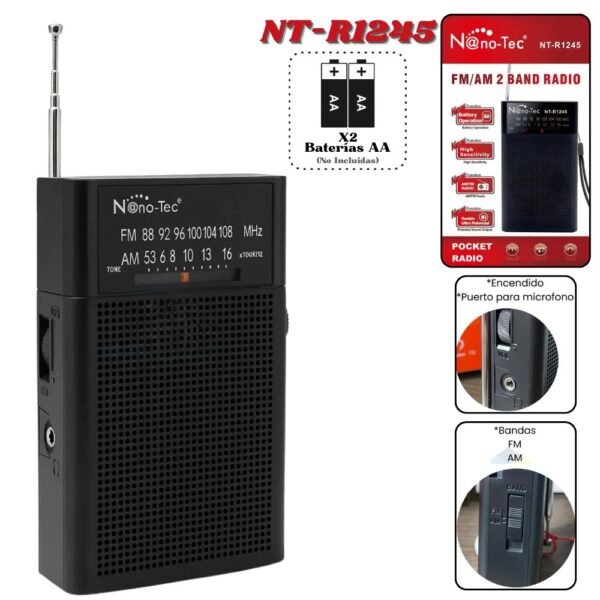 Radio Bolsillo Transistor Am / Fm Nanotec NT-R1245