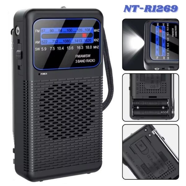 Radio Bolsillo Transistor Am / Fm / Sw Con Linterna Nanotec NT-R1269
