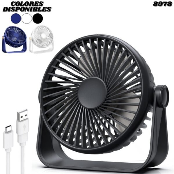 Ventilador Enfriador Recargable Usb Portatil De Mesa