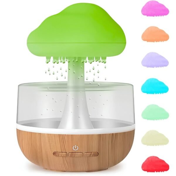 Humidificador Nube Difusor De Aromas Base Madera Clara