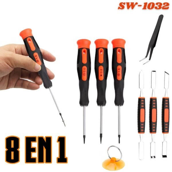 Kit De Destornilladores De Precision 8 Herramientas Manuales De Reparacion Sw-1032
