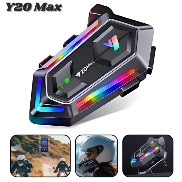 Intercomunicador Para Casco Moto Bluetooth Y20 Max Recargable