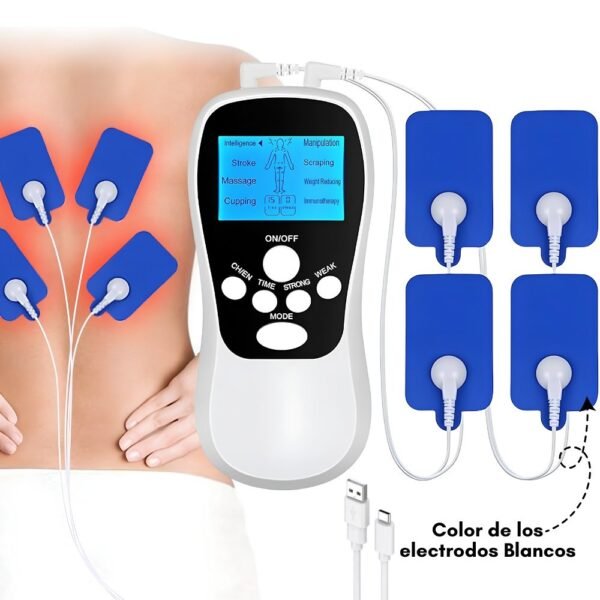 Gimnasia Pasiva Electro Estimulador Terapia Del Dolor 4 Electrodos Recargable