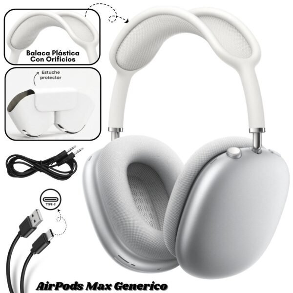 Audifono Diadema Bluetooth Inalambrica AirPods Max Generico Blanco