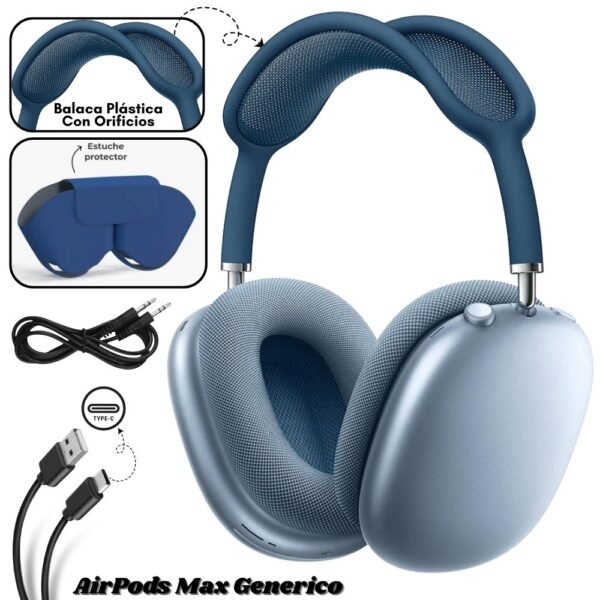 Audifono Diadema Bluetooth Inalambrica AirPods Max Generico Azul