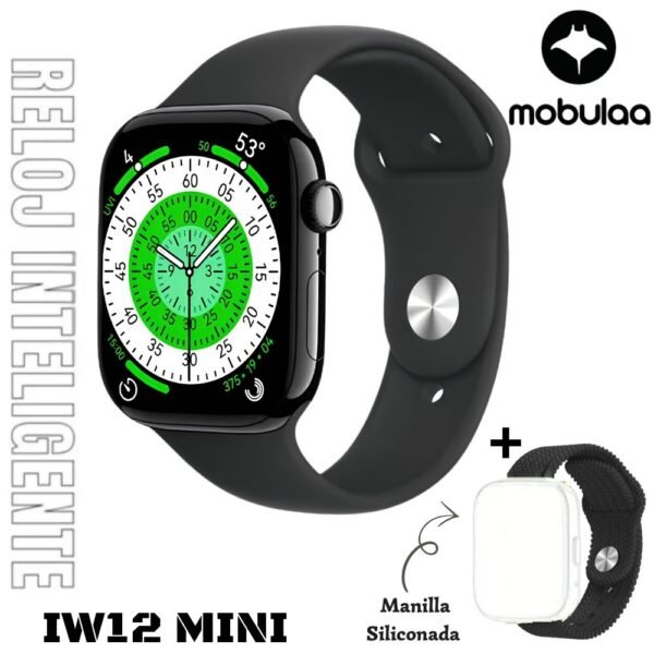 Reloj Inteligente Smartwatch Bluetooth Mobulaa Iw12 Mini Negro 42mm