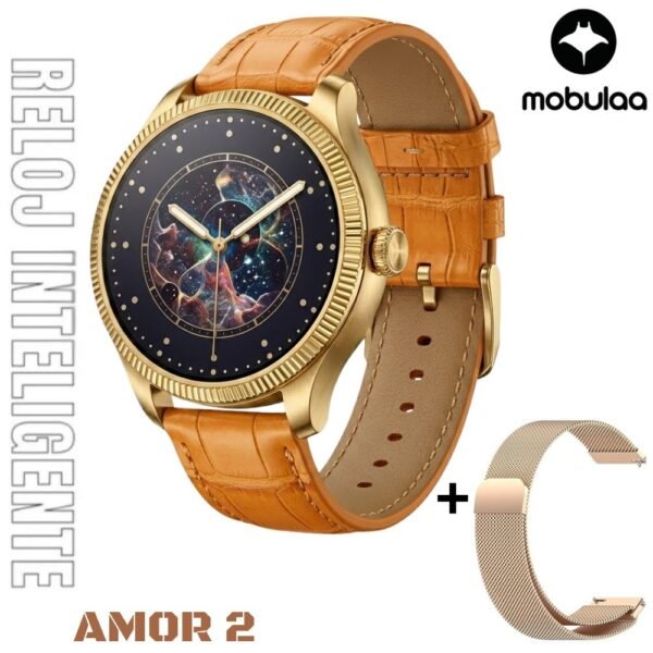 Reloj Inteligente Smartwatch Bluetooth Mobulaa Amor 2 Dorado