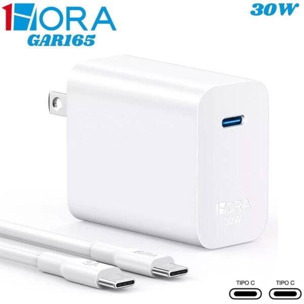 Cargador De Pared Tipo C Carga Rapida 30w 1hora Gar165