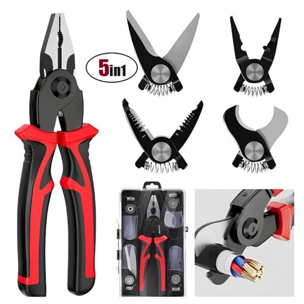 Kit Pinza Alicate Multiherramienta 5 En 1 Desarmador Multifuncional
