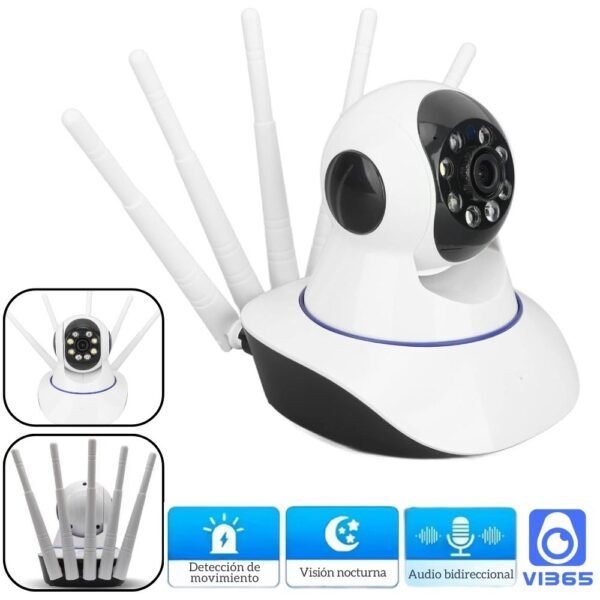 Camara De Seguridad Wifi 5 Antenas Robotica Panoramica Ip 360