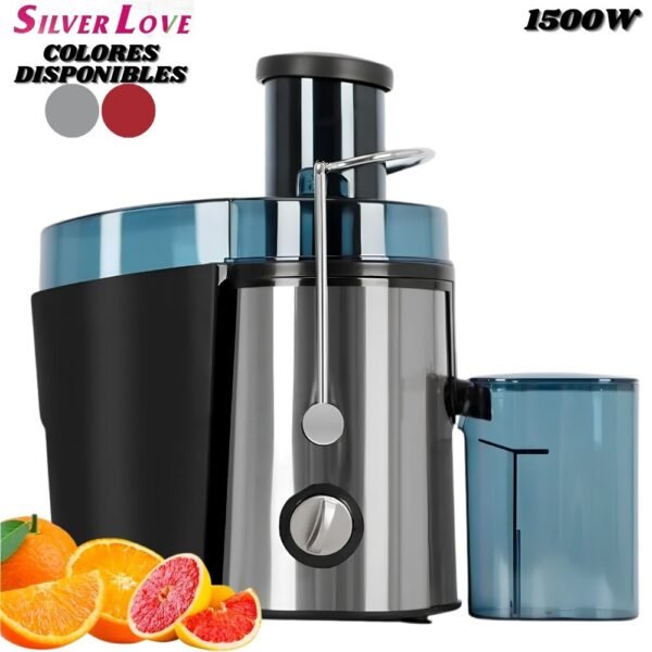 Extractor De Jugos Automatico Frutas Y Verduras Silver Love 1500W