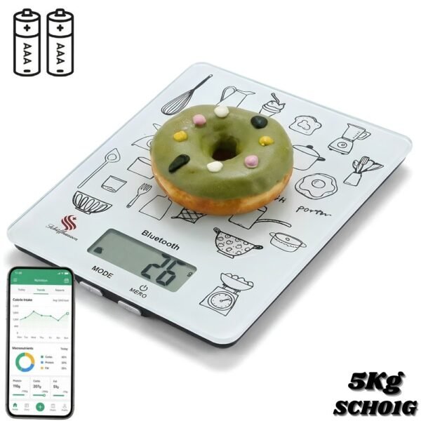 Pesa Bascula Gramera Digital 5kg Balanza Inteligente Bluetooth App