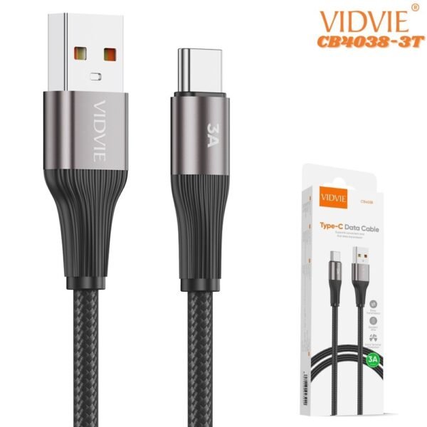 Cable De Datos Usb A Tipo C 3 Metros 3A Alta Calidad Vidvie CB4038-3T