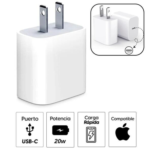 Adaptador Cabezal Cargador Tipo C 20w Para Iphone Generico