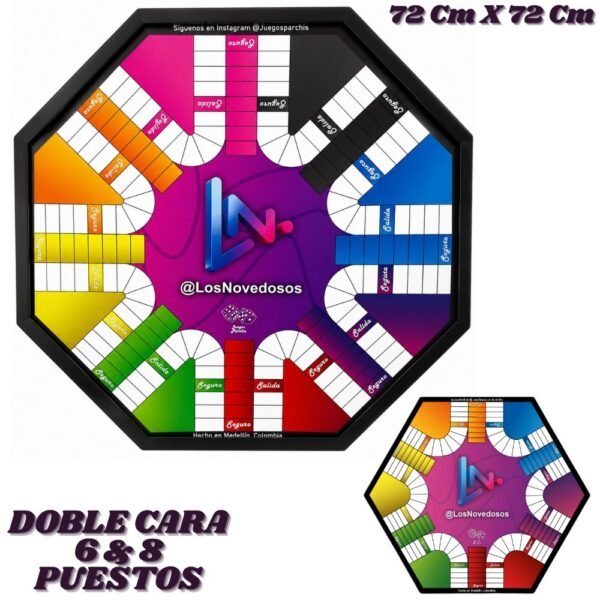 Juego De Mesa Parques Magnetico Grande Doble Cara 6 Y 8 Puestos Parchis