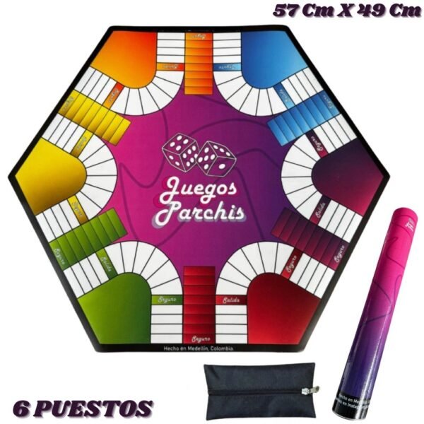 Juego De Mesa Parques Magnetico Enrollable 6 Puestos Parchis