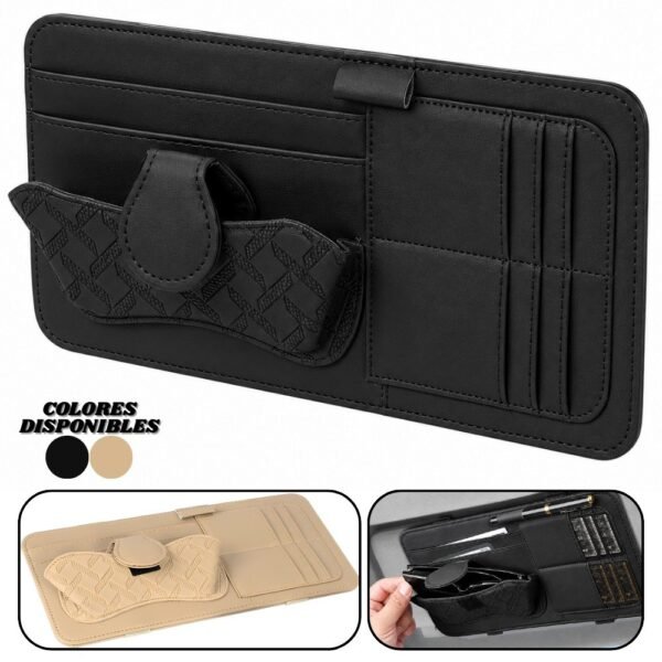 Organizador De Visera Para Carro Multiusos Con Porta Gafas