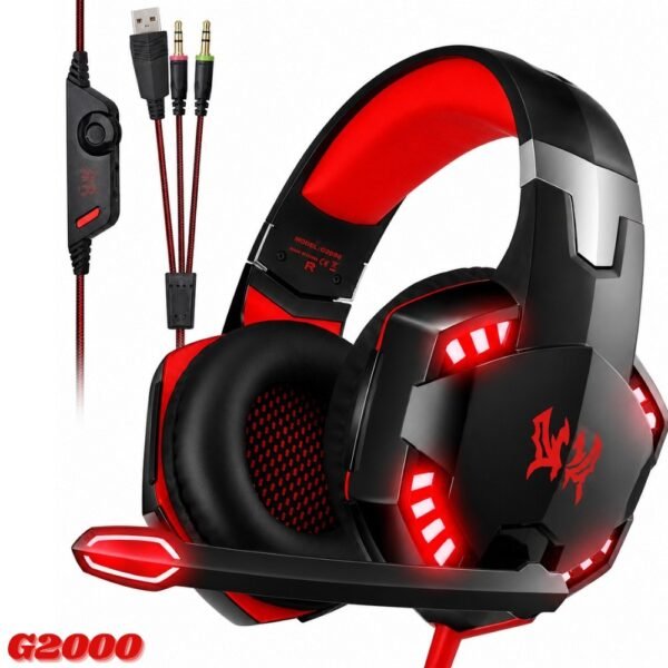 Diadema Alambrica Gamer G2000 Iluminacion Rgb Audifonos