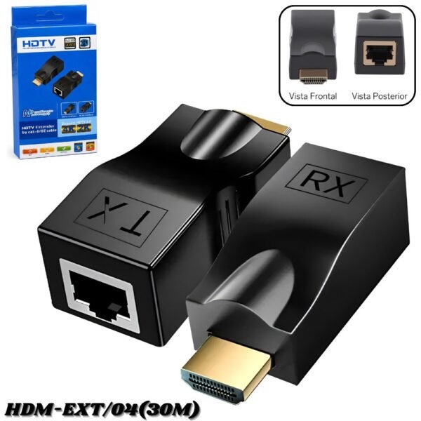 Adaptador Extensor Hdmi Por Medio De Cable Lan Rj45 Cat6E